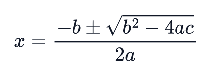 Image of the quadratic formula